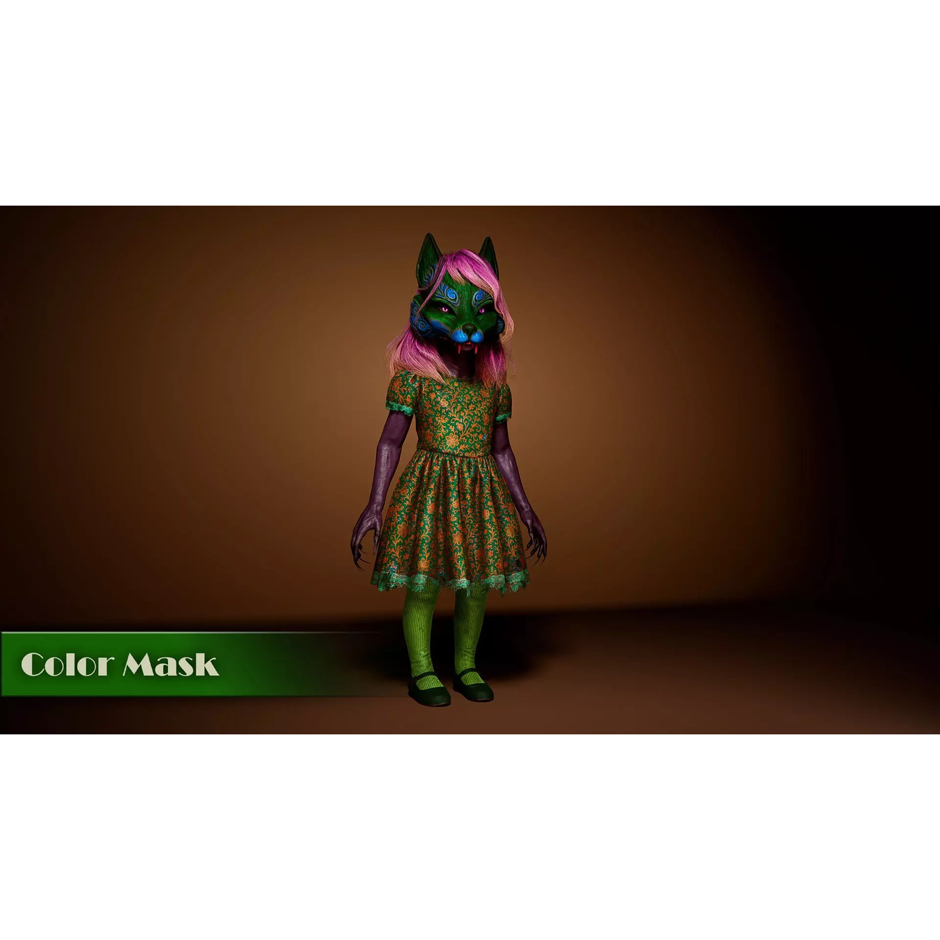 Fox Girl - Low-Poly Game-Ready 3D Model - View 6