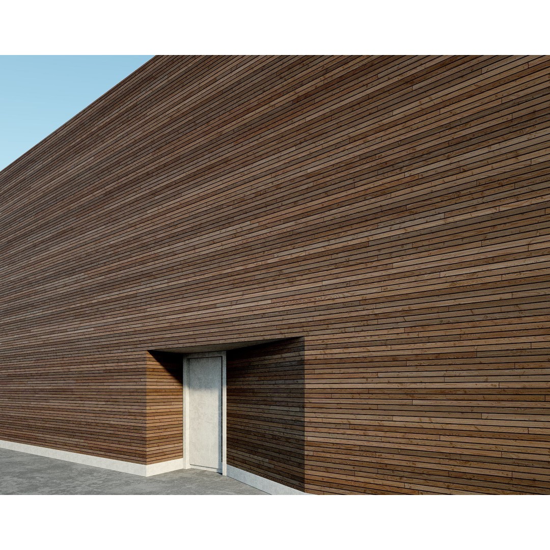 Wood Facade 3D Model – Timber PBR Materials, 8K Seamless Textures - View 10