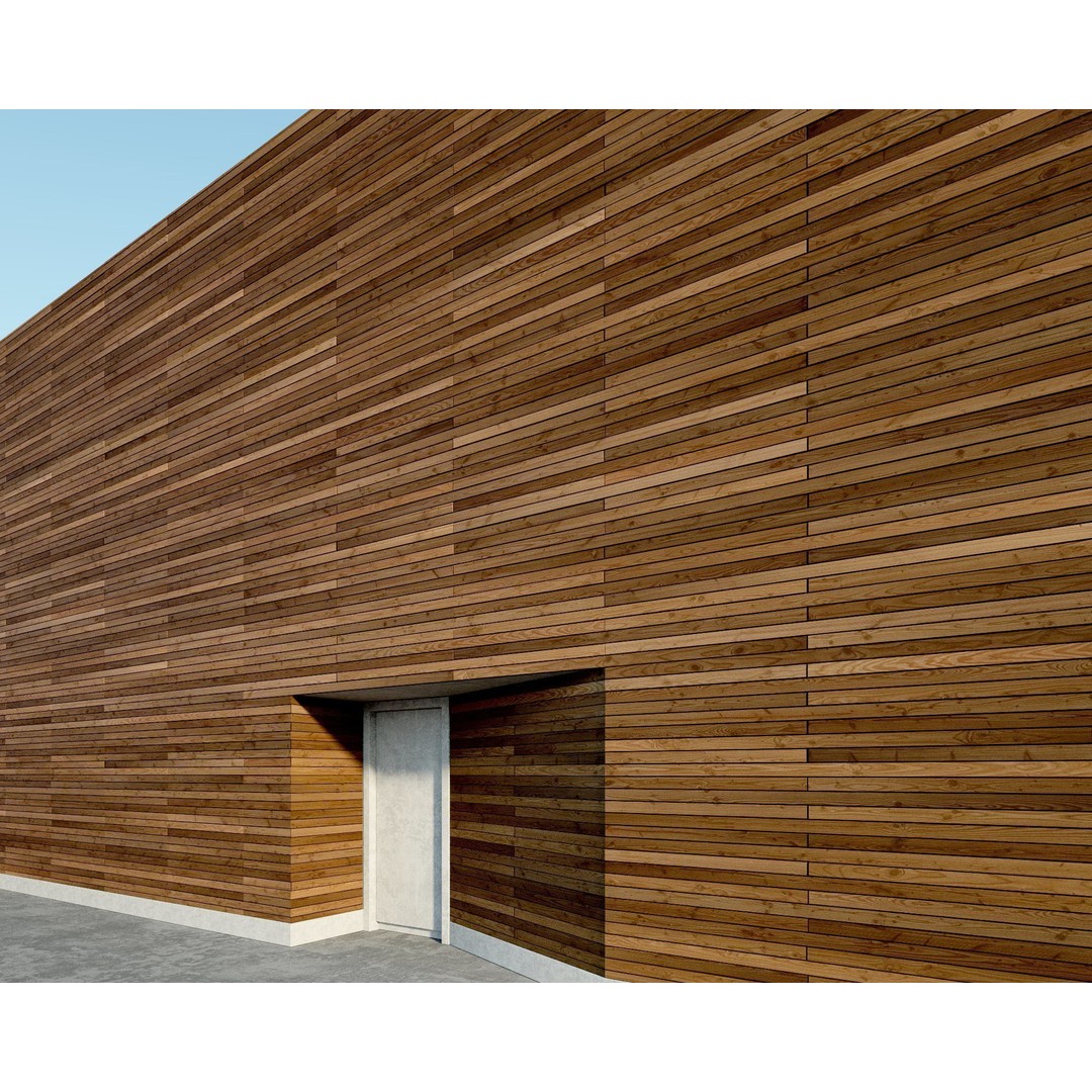 Wood Facade 3D Model – Timber PBR Materials, 8K Seamless Textures - View 14