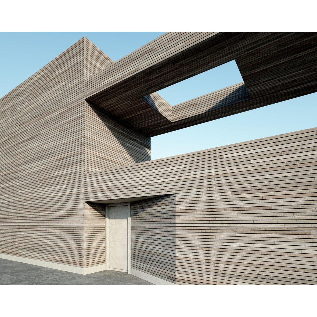 Wood Facade 3D Model – Timber PBR Materials, 8K Seamless Textures - View 8