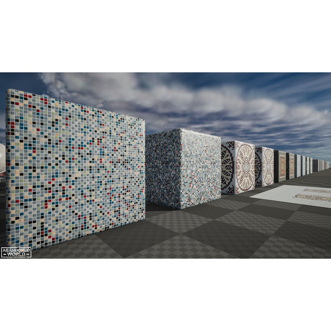 Soviet Mosaics 3D Model – Low Poly Decorative Art Pack, FBX - View 13