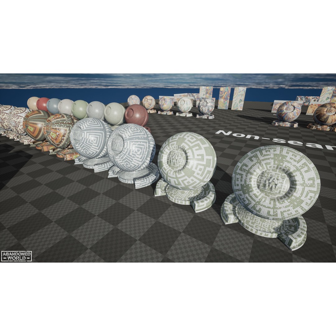 Soviet Mosaics 3D Model – Low Poly Decorative Art Pack, FBX - View 17