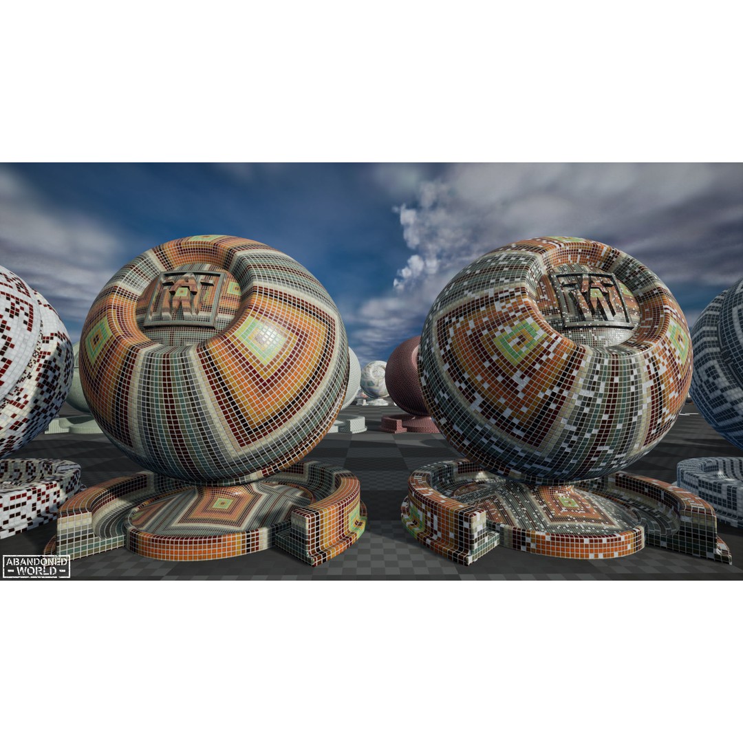 Soviet Mosaics 3D Model – Low Poly Decorative Art Pack, FBX - View 18