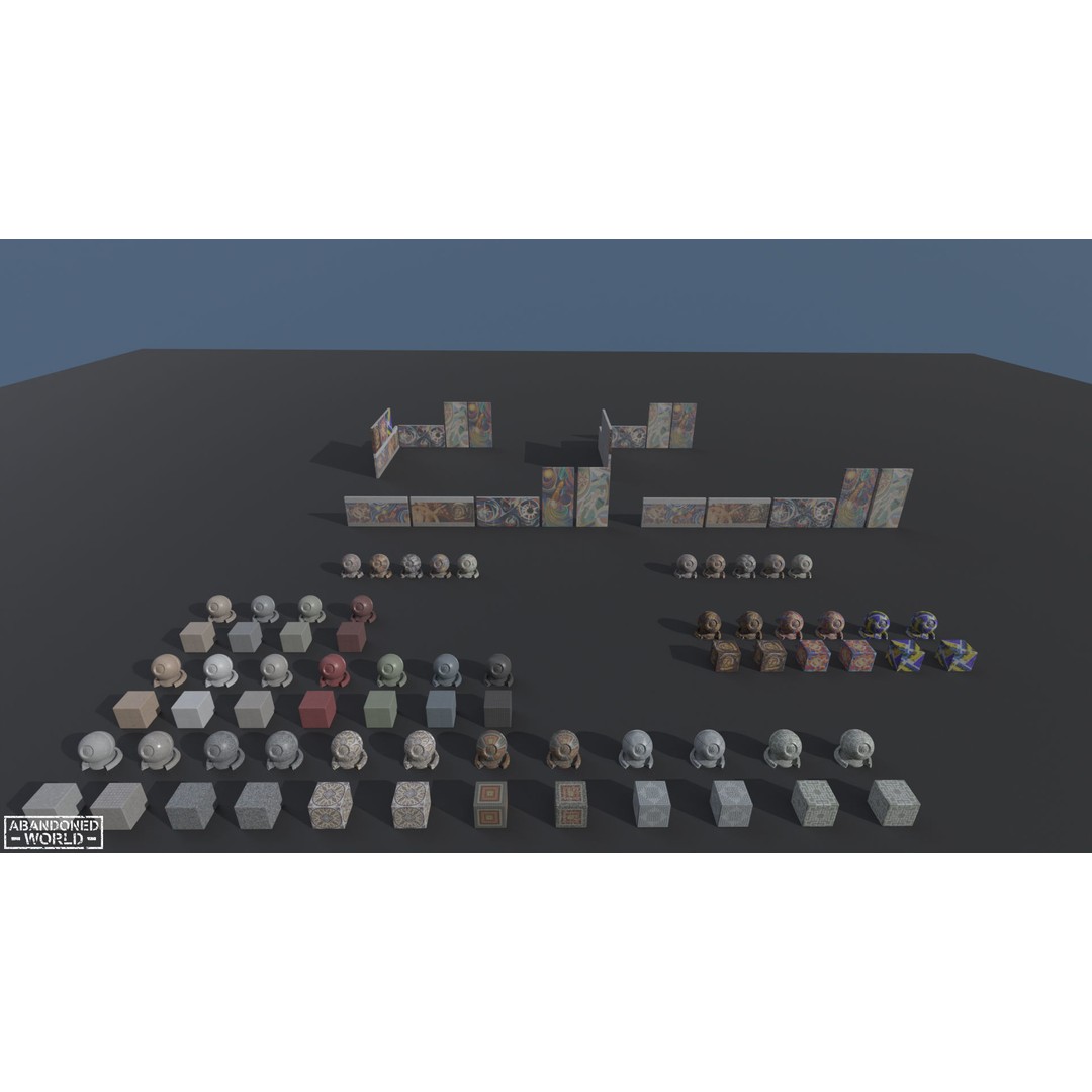 Soviet Mosaics 3D Model – Low Poly Decorative Art Pack, FBX - View 26