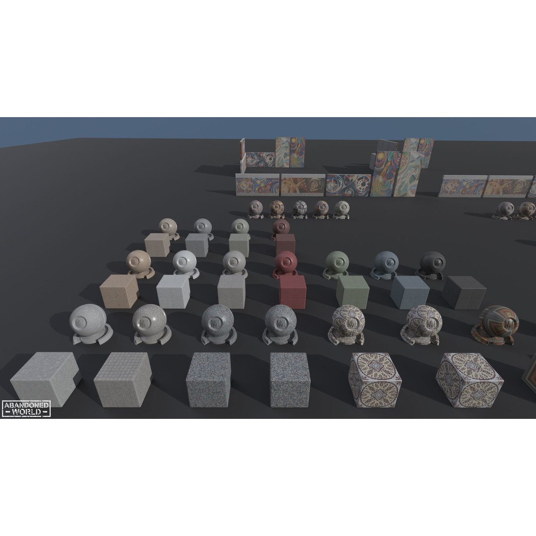 Soviet Mosaics 3D Model – Low Poly Decorative Art Pack, FBX - View 27