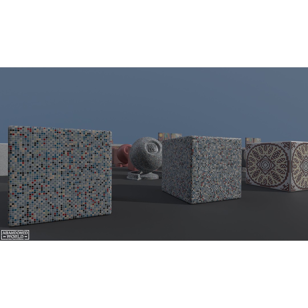 Soviet Mosaics 3D Model – Low Poly Decorative Art Pack, FBX - View 33