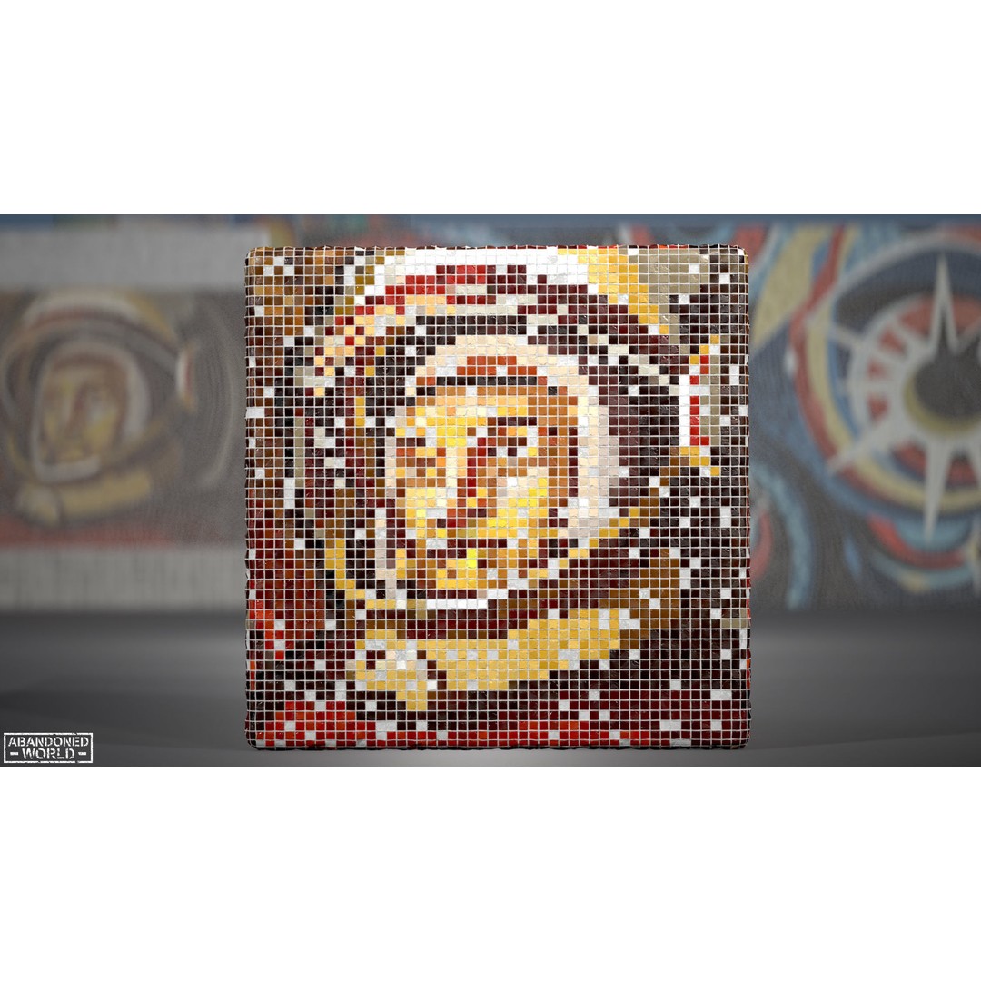 Soviet Mosaics 3D Model – Low Poly Decorative Art Pack, FBX - View 35