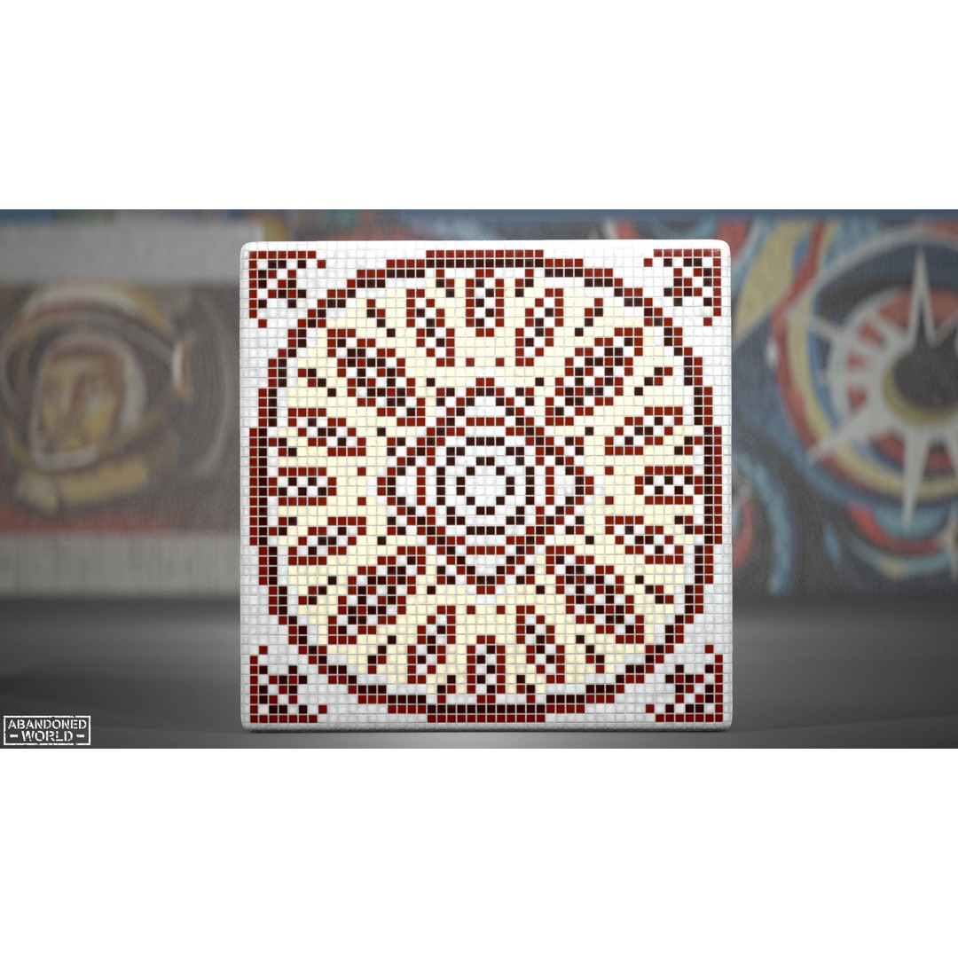 Soviet Mosaics 3D Model – Low Poly Decorative Art Pack, FBX - View 38