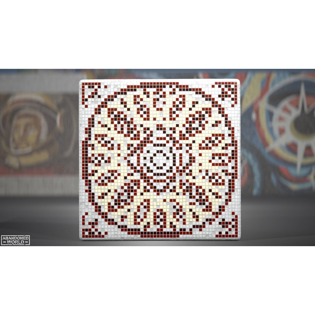 Soviet Mosaics 3D Model – Low Poly Decorative Art Pack, FBX - View 39