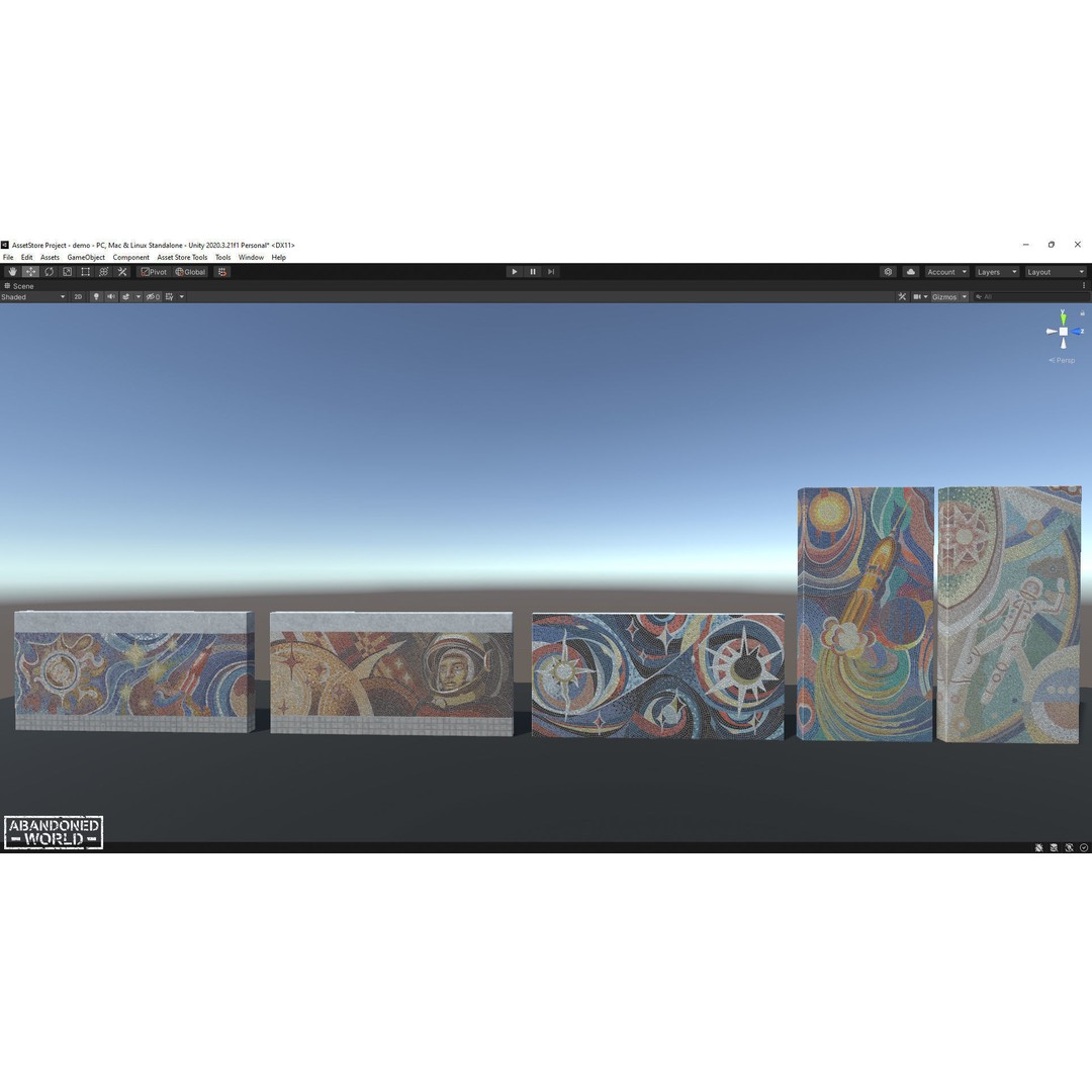 Soviet Mosaics 3D Model – Low Poly Decorative Art Pack, FBX - View 47