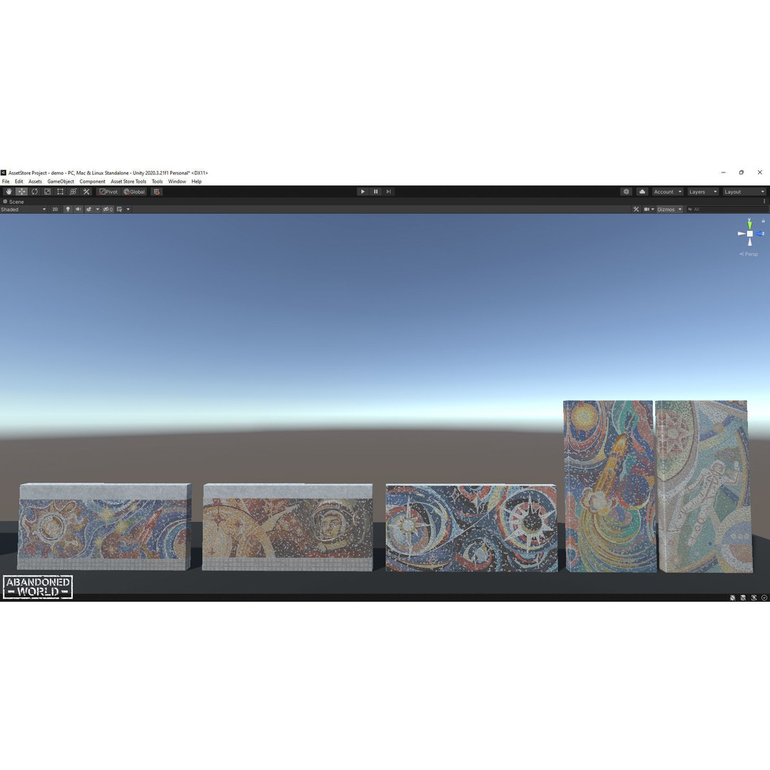 Soviet Mosaics 3D Model – Low Poly Decorative Art Pack, FBX - View 48