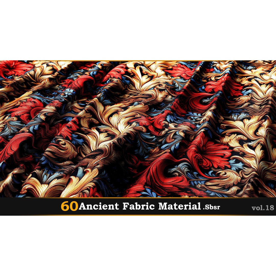Ancient Fabric Material 3D Model – 60 Textures, SBSAR Files - View 11