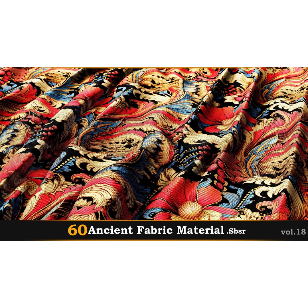 Ancient Fabric Material 3D Model – 60 Textures, SBSAR Files - View 12