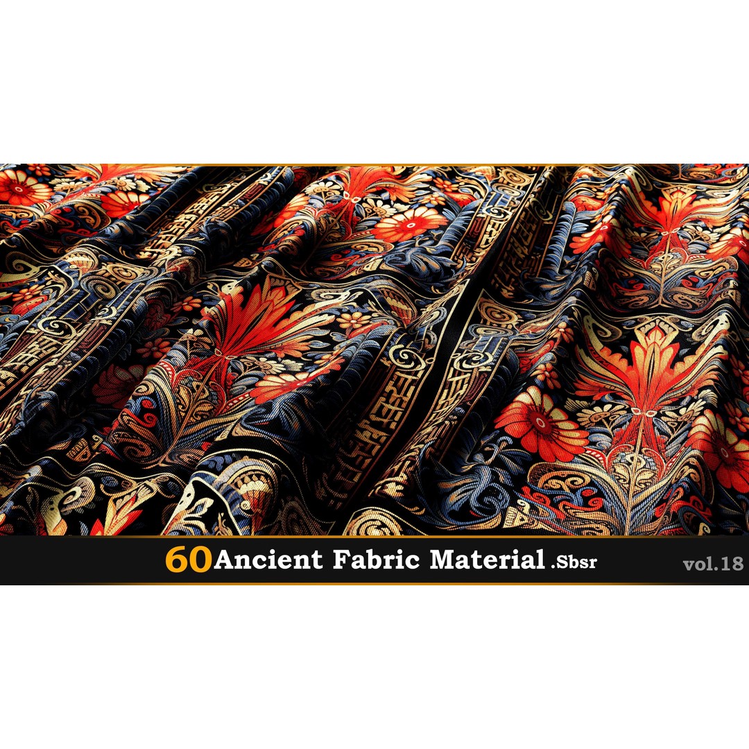 Ancient Fabric Material 3D Model – 60 Textures, SBSAR Files - View 13