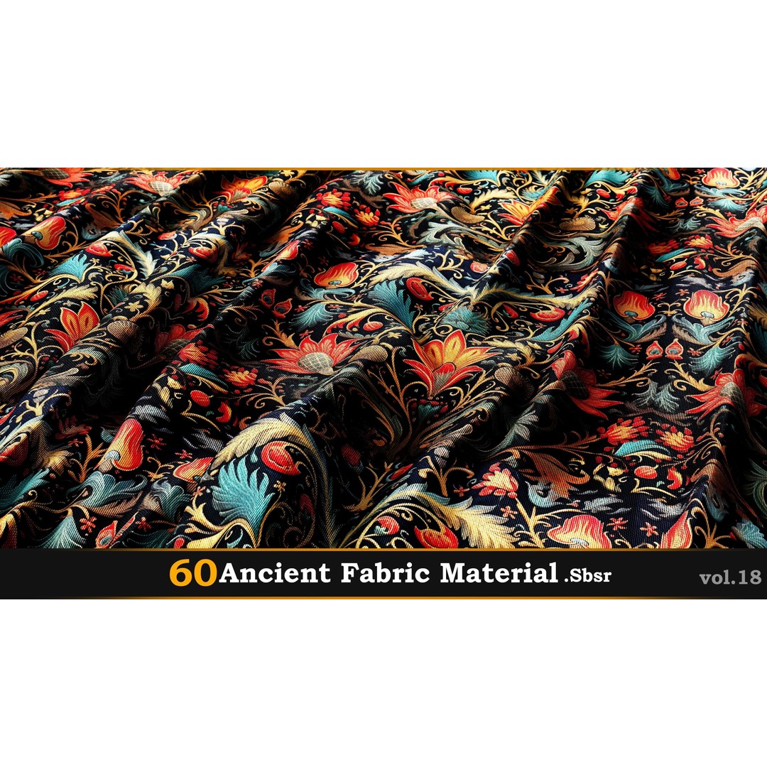 Ancient Fabric Material 3D Model – 60 Textures, SBSAR Files - View 14