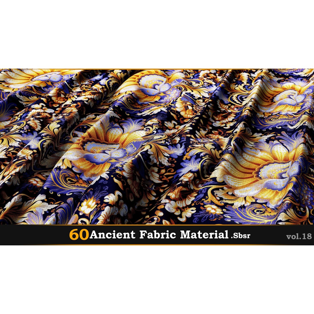 Ancient Fabric Material 3D Model – 60 Textures, SBSAR Files - View 16