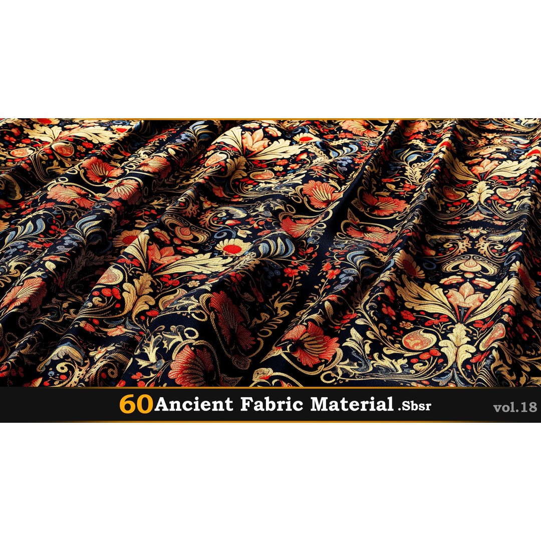 Ancient Fabric Material 3D Model – 60 Textures, SBSAR Files - View 17
