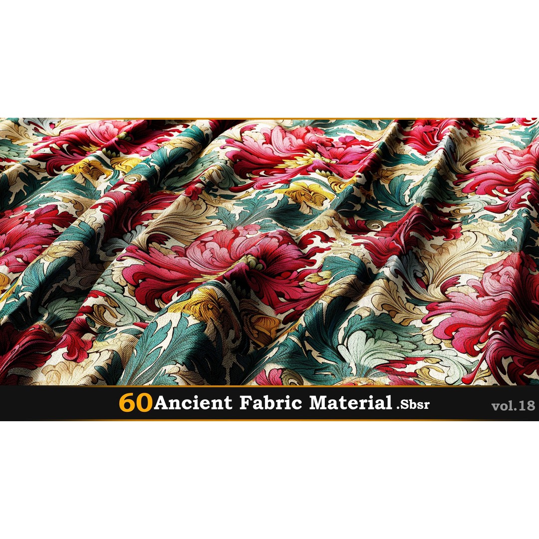 Ancient Fabric Material 3D Model – 60 Textures, SBSAR Files - View 18