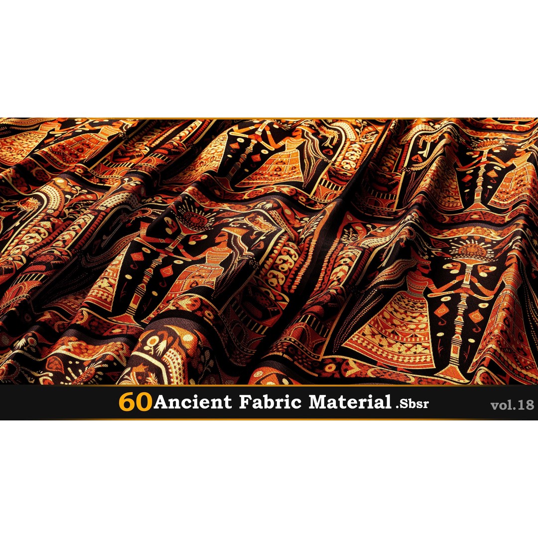 Ancient Fabric Material 3D Model – 60 Textures, SBSAR Files - View 20