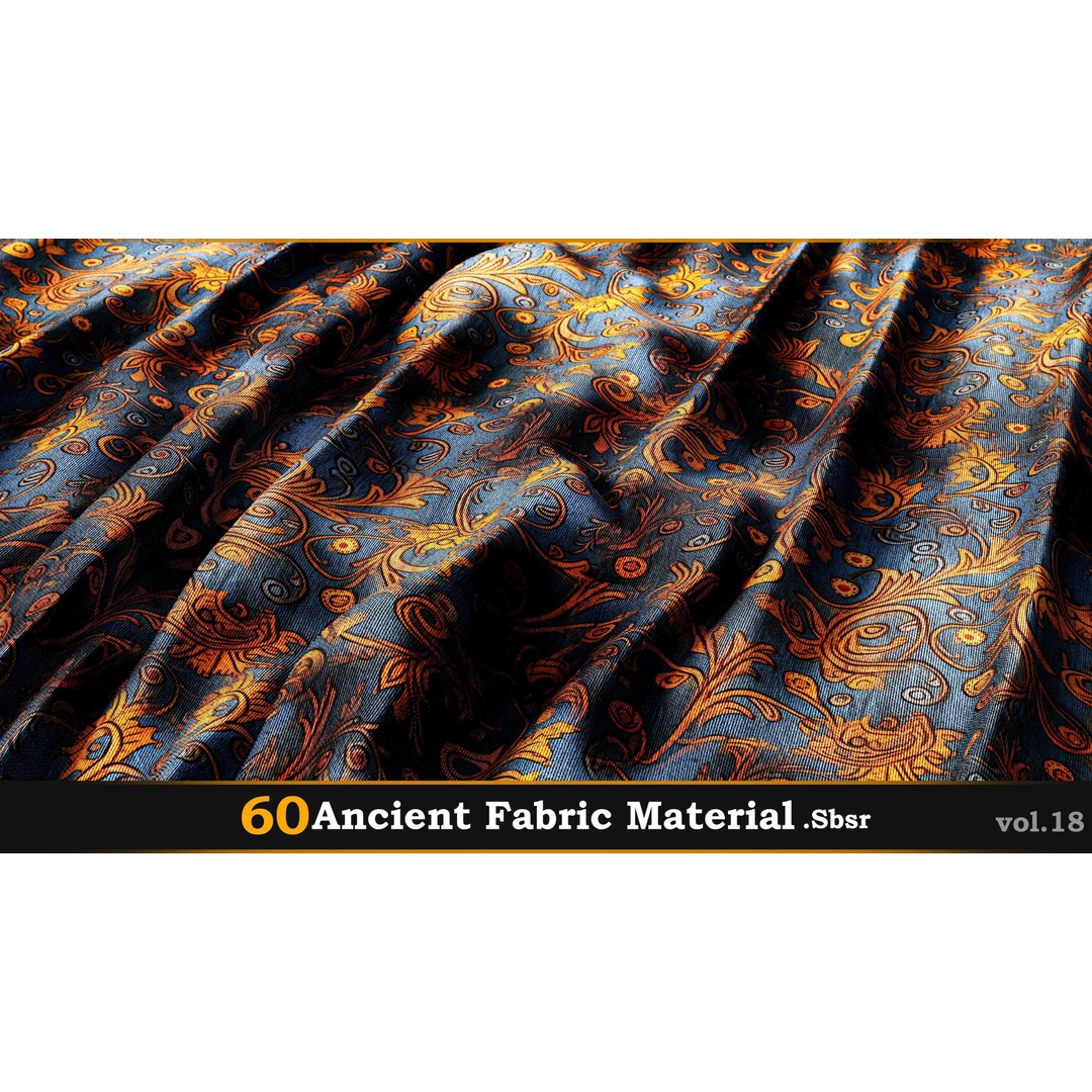 Ancient Fabric Material 3D Model – 60 Textures, SBSAR Files - View 26