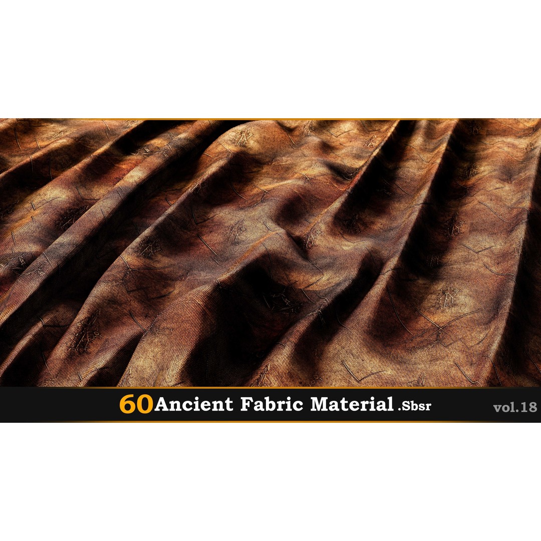 Ancient Fabric Material 3D Model – 60 Textures, SBSAR Files - View 27