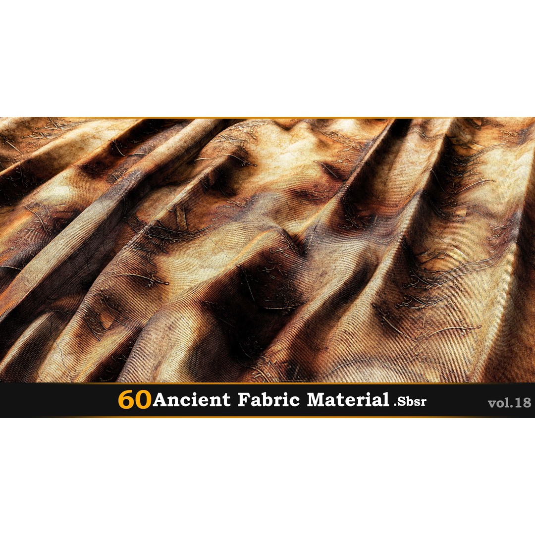 Ancient Fabric Material 3D Model – 60 Textures, SBSAR Files - View 28