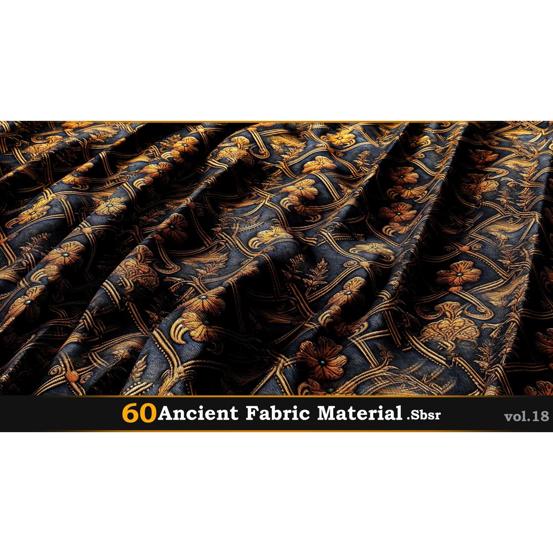 Ancient Fabric Material 3D Model – 60 Textures, SBSAR Files - View 29