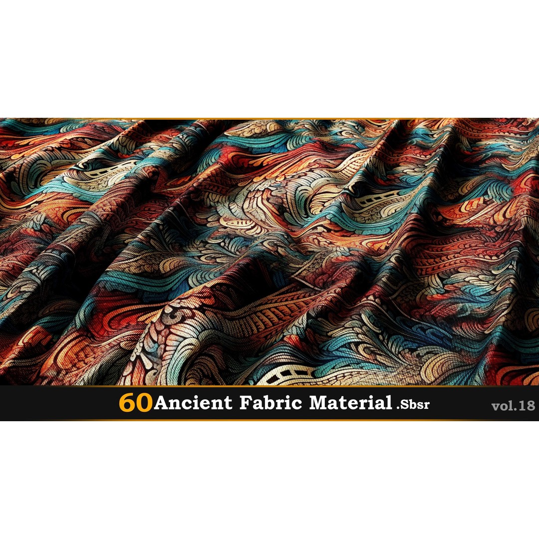 Ancient Fabric Material 3D Model – 60 Textures, SBSAR Files - View 3