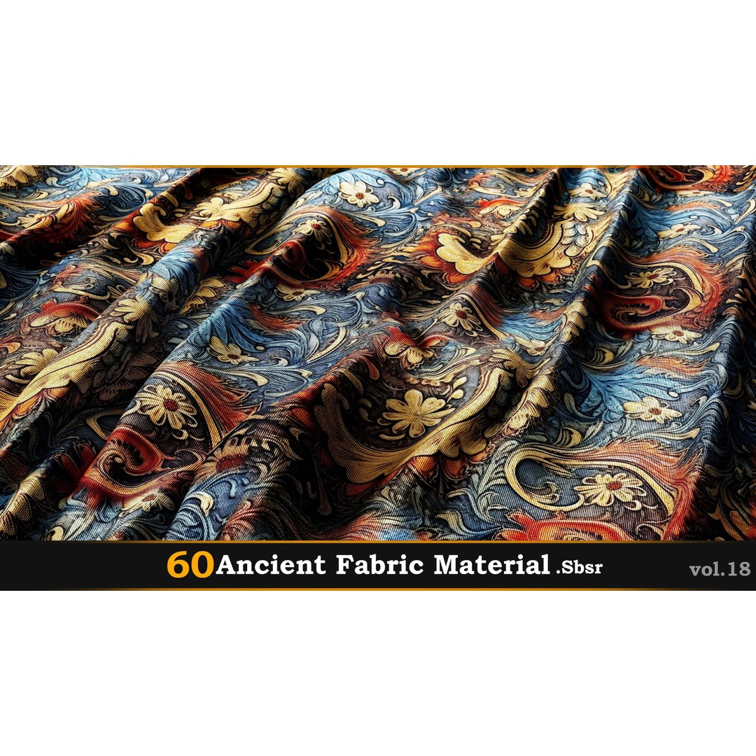 Ancient Fabric Material 3D Model – 60 Textures, SBSAR Files - View 30