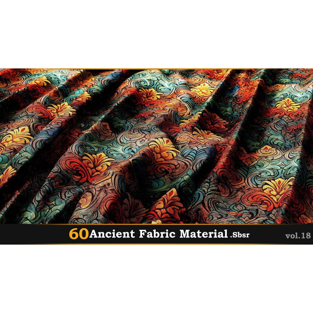 Ancient Fabric Material 3D Model – 60 Textures, SBSAR Files - View 31