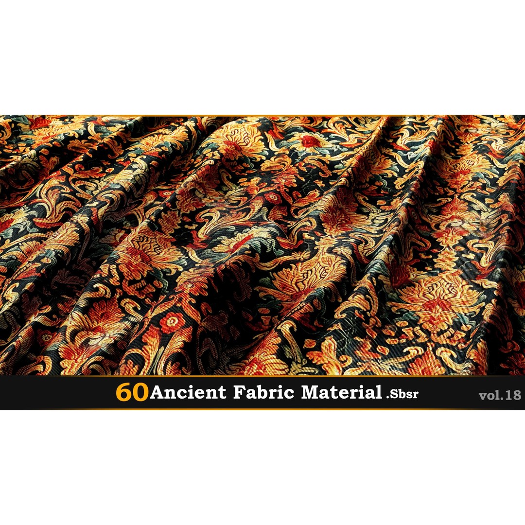 Ancient Fabric Material 3D Model – 60 Textures, SBSAR Files - View 32