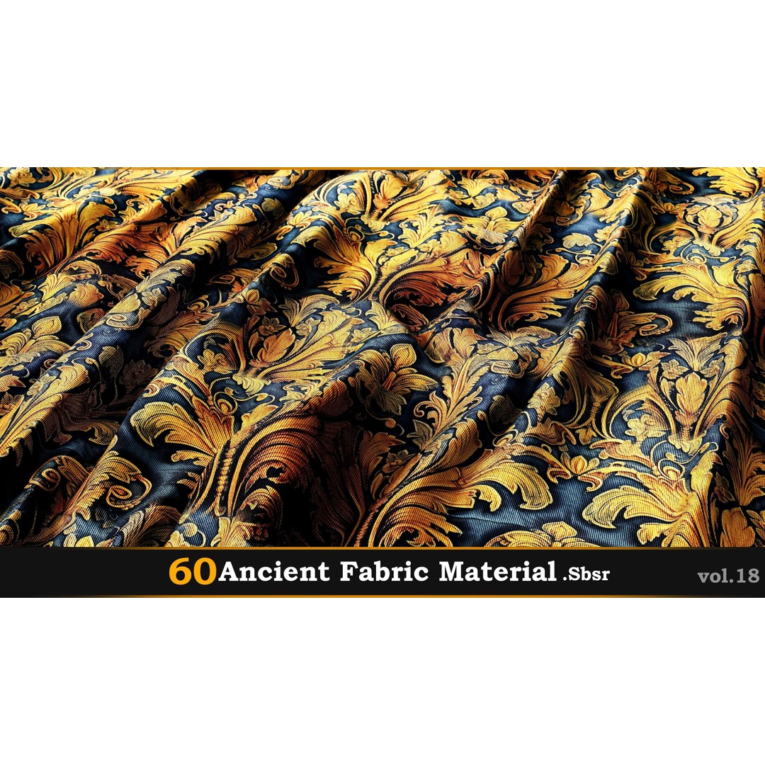 Ancient Fabric Material 3D Model – 60 Textures, SBSAR Files - View 34