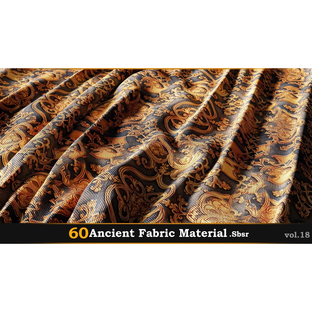 Ancient Fabric Material 3D Model – 60 Textures, SBSAR Files - View 36