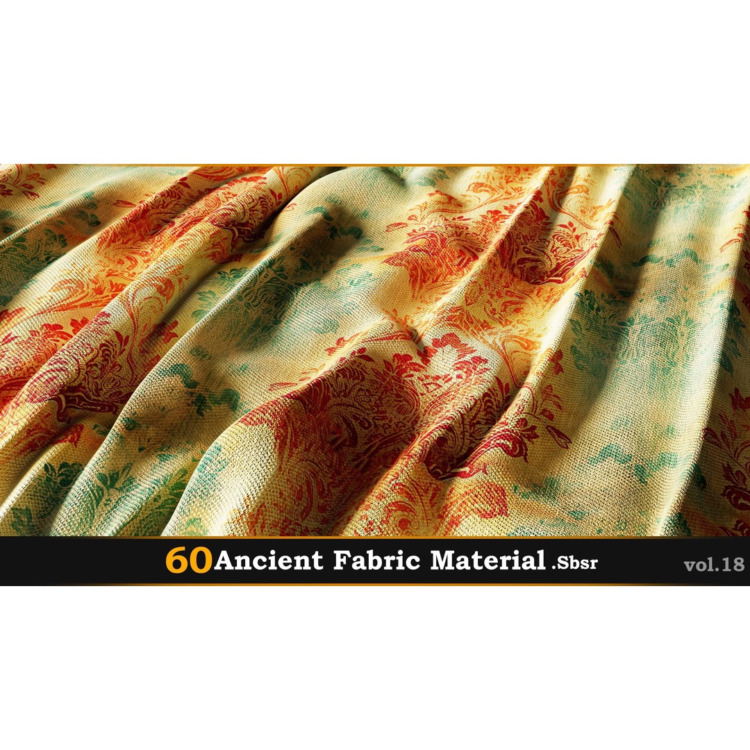 Ancient Fabric Material 3D Model – 60 Textures, SBSAR Files - View 37