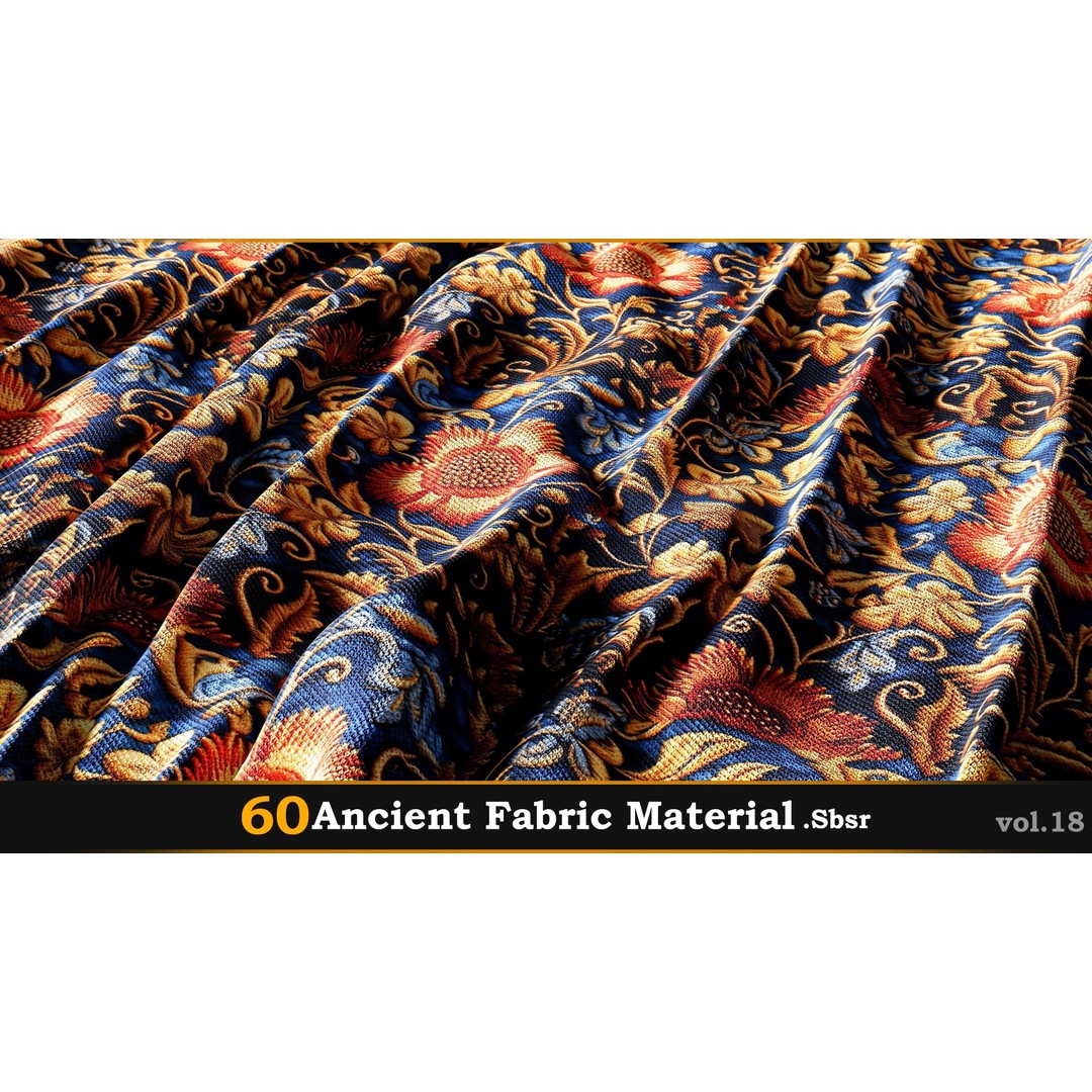 Ancient Fabric Material 3D Model – 60 Textures, SBSAR Files - View 38