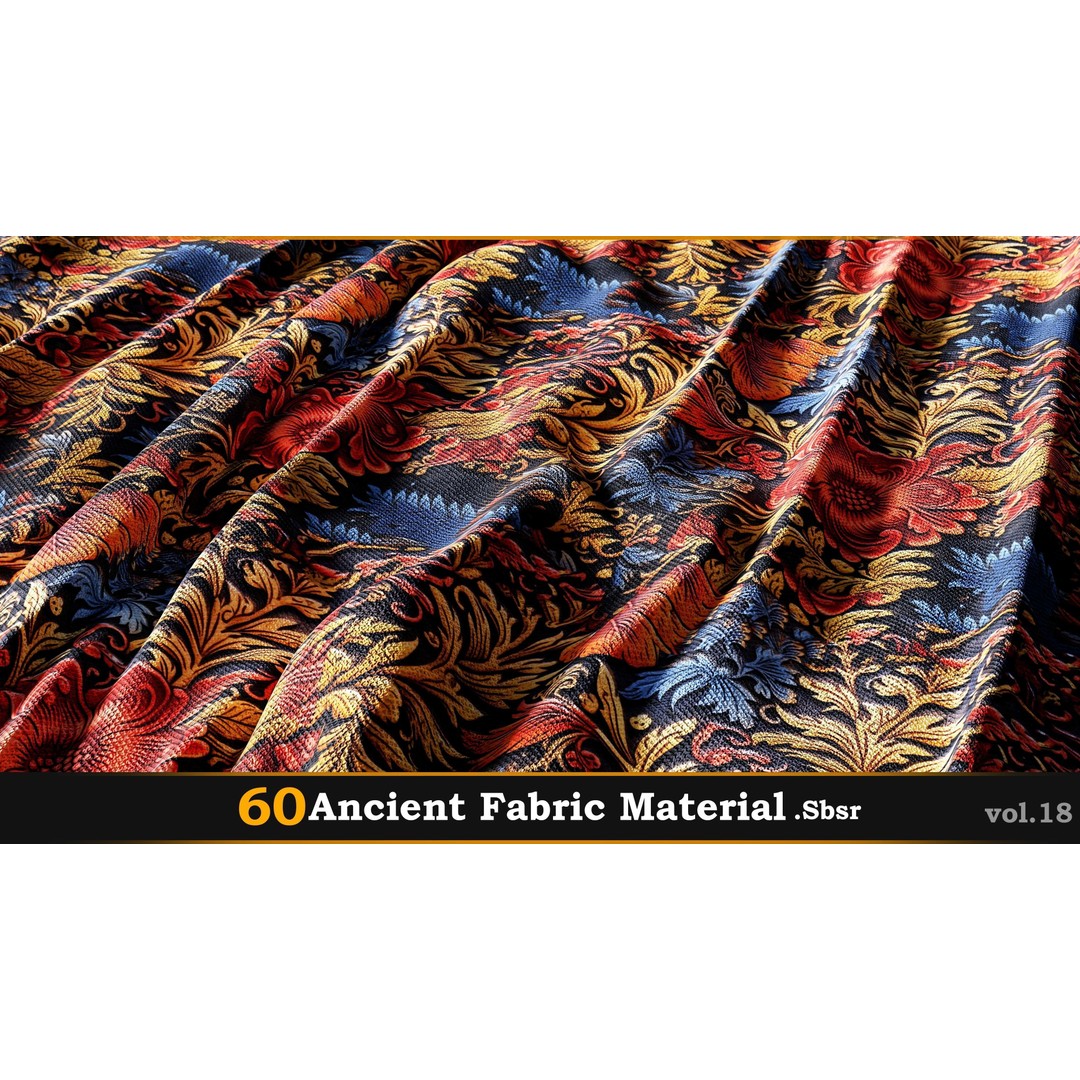 Ancient Fabric Material 3D Model – 60 Textures, SBSAR Files - View 39