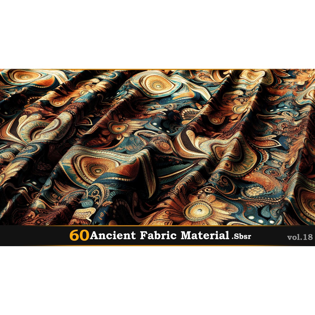 Ancient Fabric Material 3D Model – 60 Textures, SBSAR Files - View 4