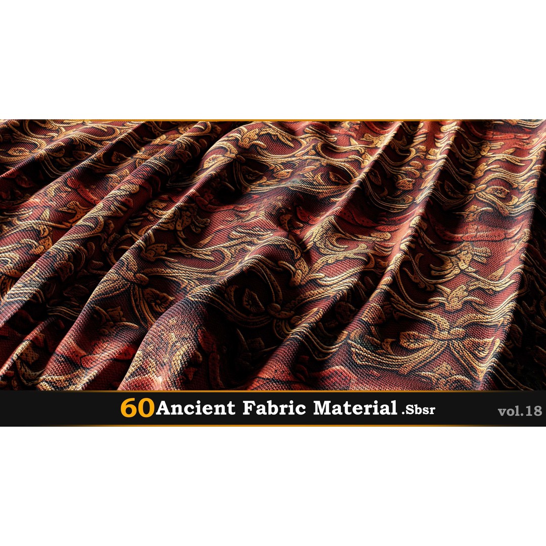 Ancient Fabric Material 3D Model – 60 Textures, SBSAR Files - View 40