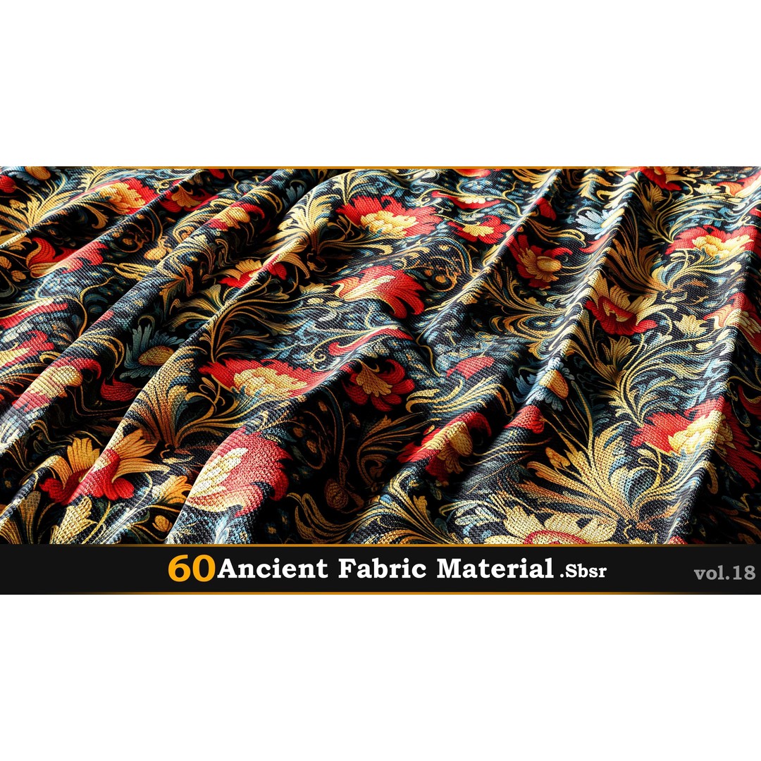 Ancient Fabric Material 3D Model – 60 Textures, SBSAR Files - View 49