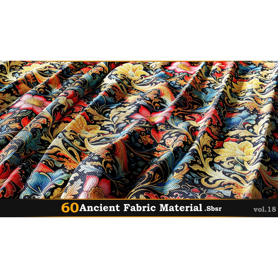 Ancient Fabric Material 3D Model – 60 Textures, SBSAR Files - View 50