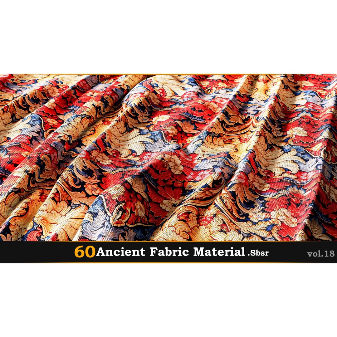 Ancient Fabric Material 3D Model – 60 Textures, SBSAR Files - View 52