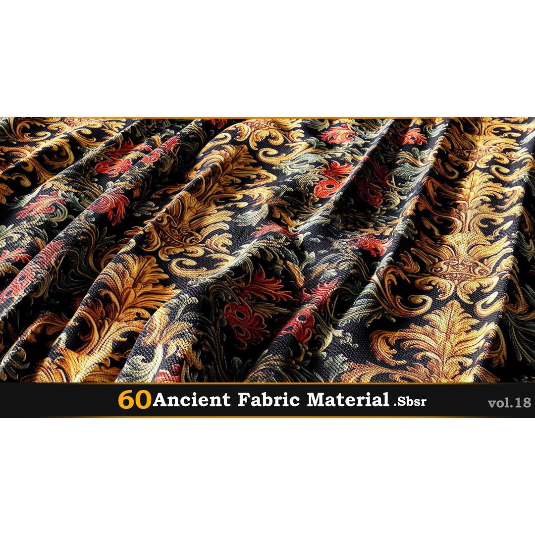 Ancient Fabric Material 3D Model – 60 Textures, SBSAR Files - View 54