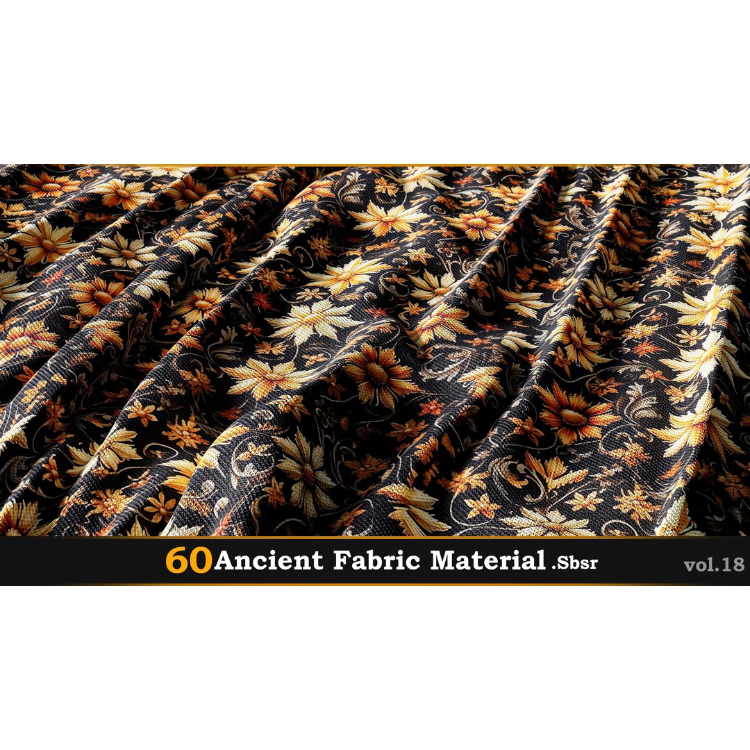 Ancient Fabric Material 3D Model – 60 Textures, SBSAR Files - View 55