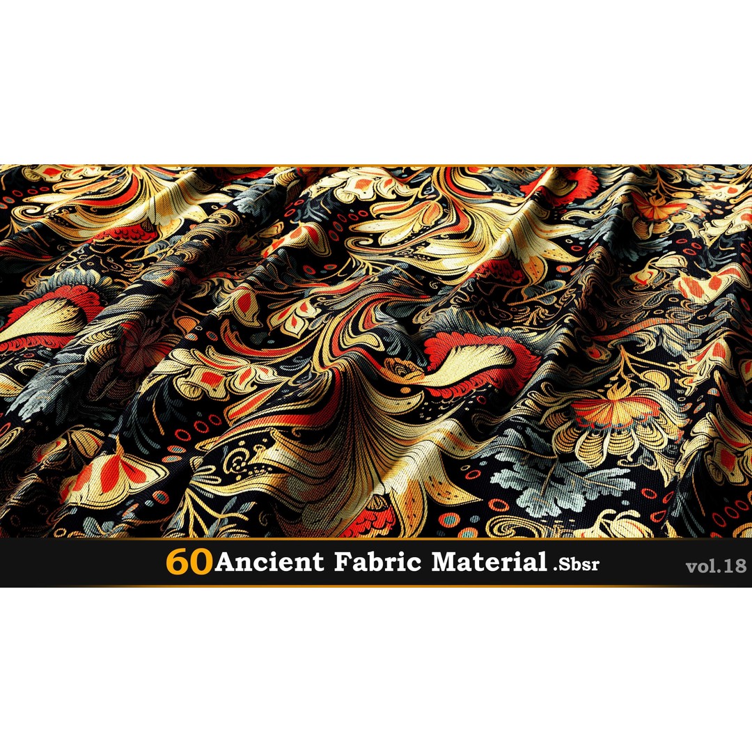 Ancient Fabric Material 3D Model – 60 Textures, SBSAR Files - View 6