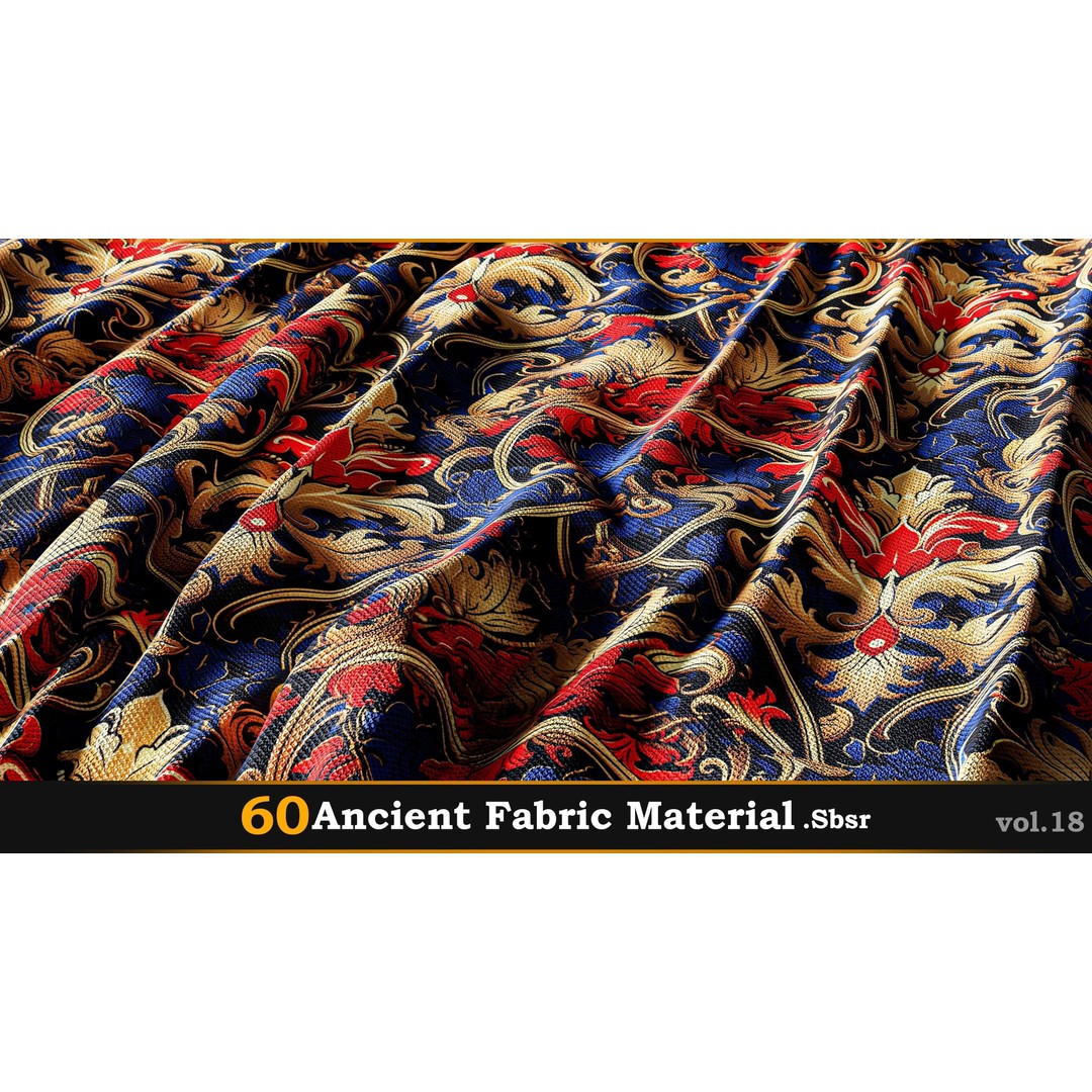 Ancient Fabric Material 3D Model – 60 Textures, SBSAR Files - View 62