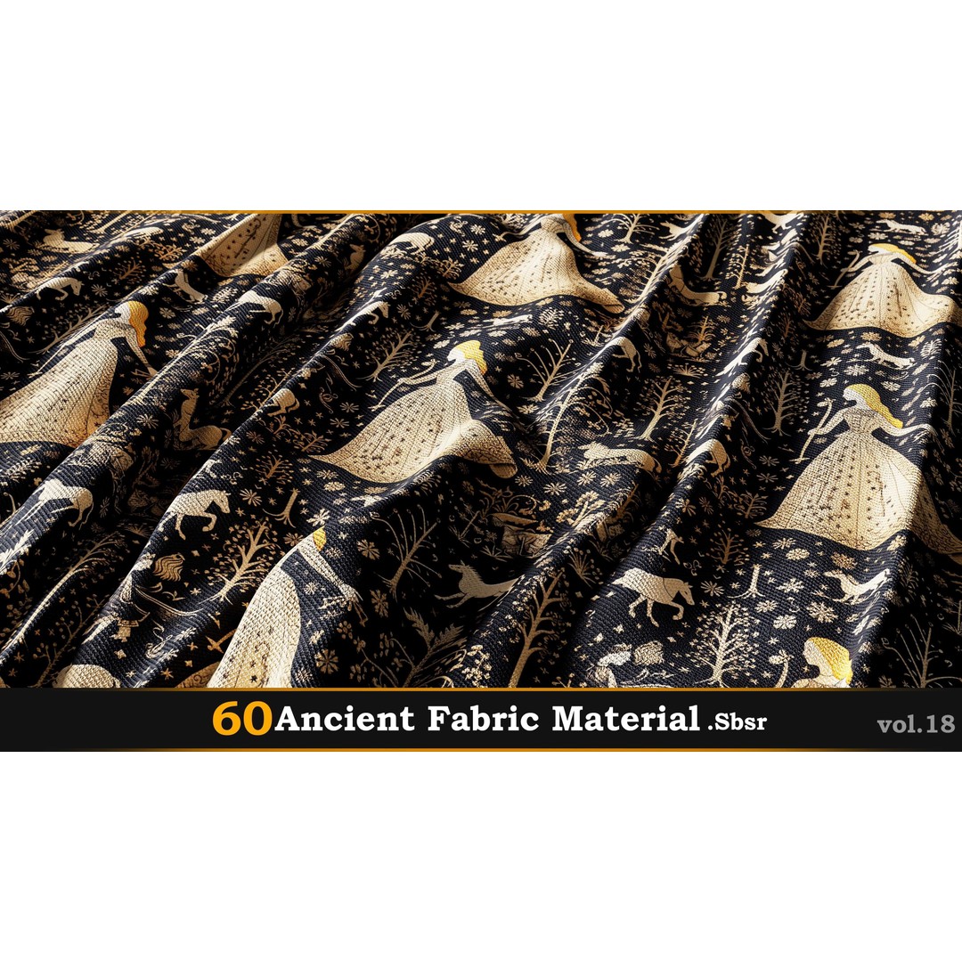 Ancient Fabric Material 3D Model – 60 Textures, SBSAR Files - View 63