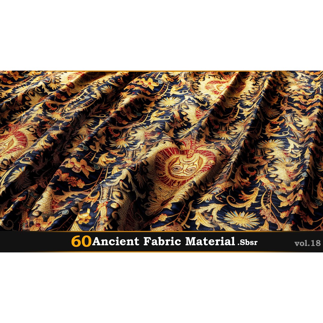 Ancient Fabric Material 3D Model – 60 Textures, SBSAR Files - View 7