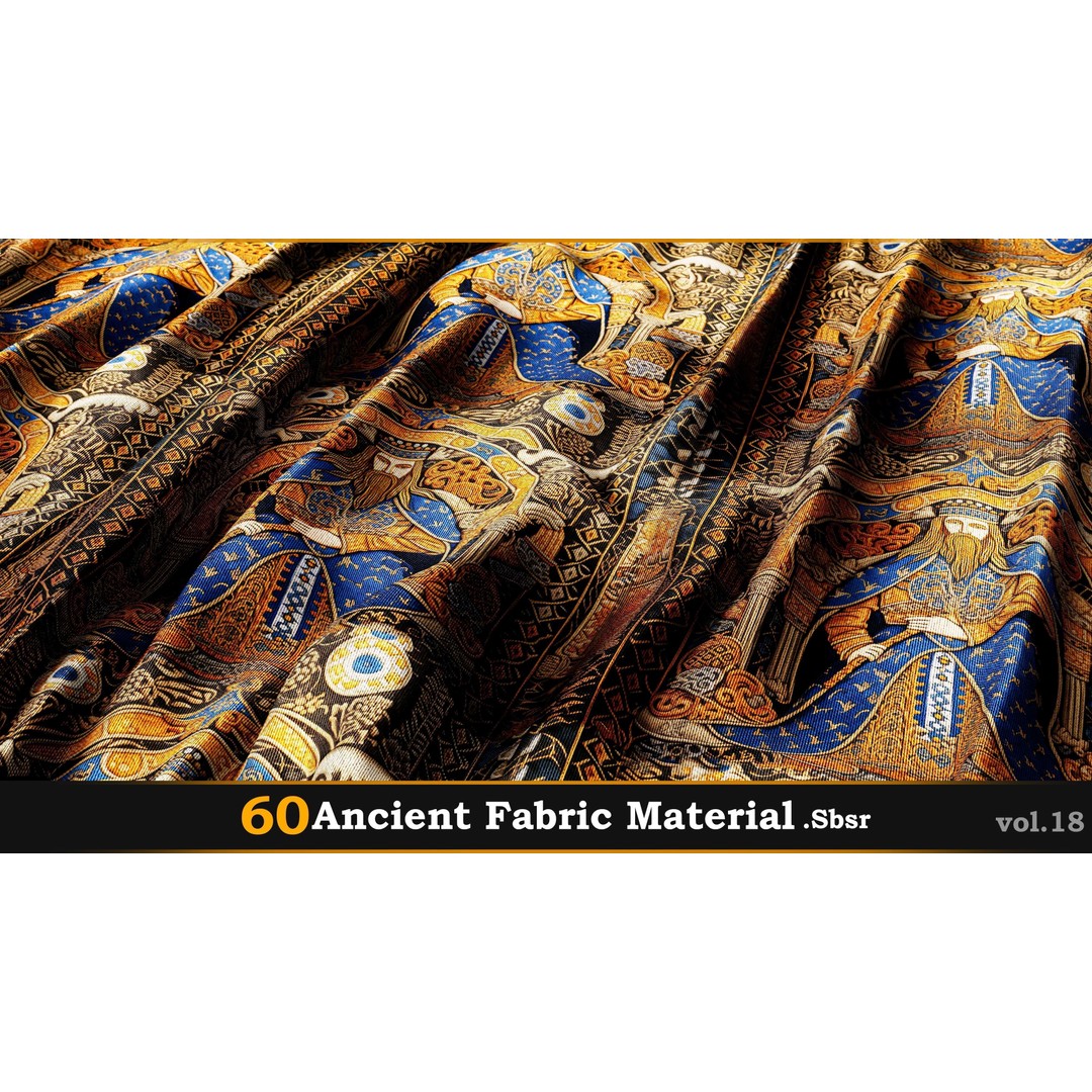 Ancient Fabric Material 3D Model – 60 Textures, SBSAR Files - View 8