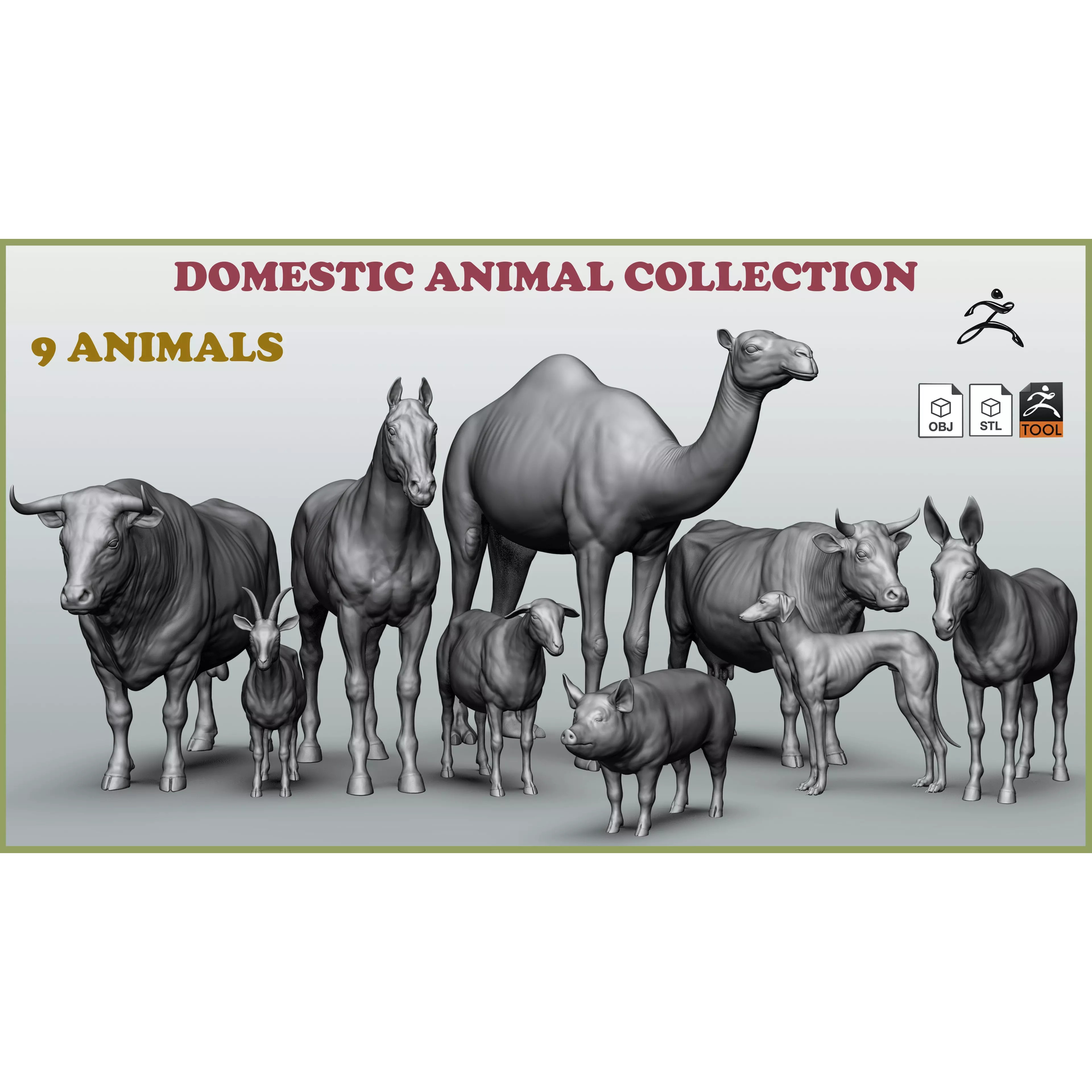 Domestic Animal Collection - Game-Ready 3D Model - View 2