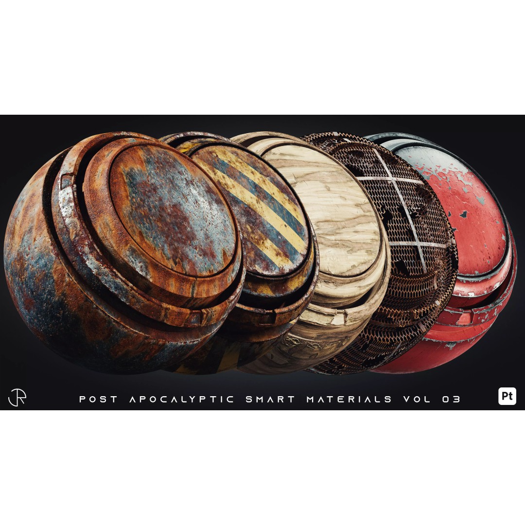 Post Apocalyptic Smart Materials 3D Model – High-Detail Textures, PBR, SPSM - View 2